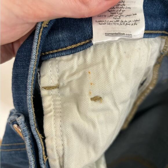 Current Elliot High Waist Ankle Skinny Jeans in Joey Dark Destroy - Size 28 - Picture 6 of 6